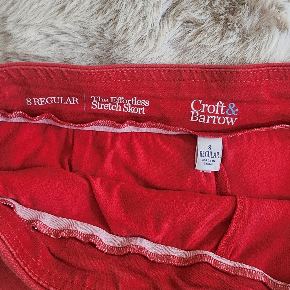 Women's Red Croft & Barrow Stretch Skort, Size 8 Regular - Picture 6 of 9